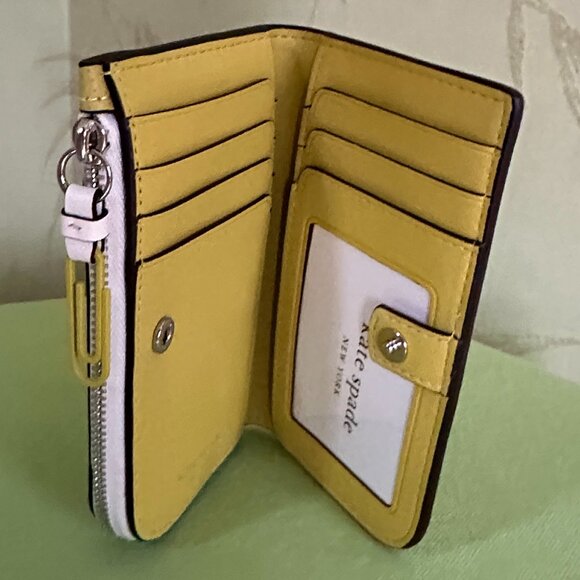 KATE SPADE PAGE TURNER SMALL BIFOLD WALLET:NWT CREAM/MULTI - Picture 10 of 12